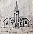 Argitekskets van die toring van die NG kerk Cottesloes, Leendert Geers, omstreeks 1946.jpg