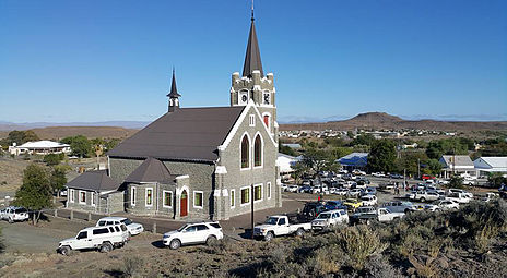 Die NG kerk Merweville gesien tydens die honderdjarige viering van die inwyding daarvan op 30 April 2016.