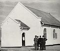 Die Gereformeerde kerk Messina, waarvan ds PJ de Klerk die hoeksteen op 7 November 1936 gelê het.jpg