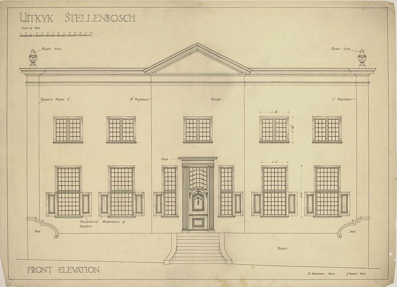 Lêer:Uitkyk, Stellenbosch, ontwerp deur Louis Thibault, gemeet deur BW Middleton en oorgeteken deur John Fassler.jpg