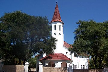 Die Gereformeerde kerk Bronkhorstspruit, waarvan prof. Jacobus du Plessis die hoeksteen op 9 November 1929 gelê het.