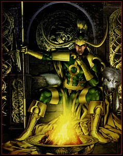 Loki "Thor: First Thunder" I Cild, #2 nəşrinin (dekabr, 2010) üz qabığında. Rəssam: Cey Anakleto