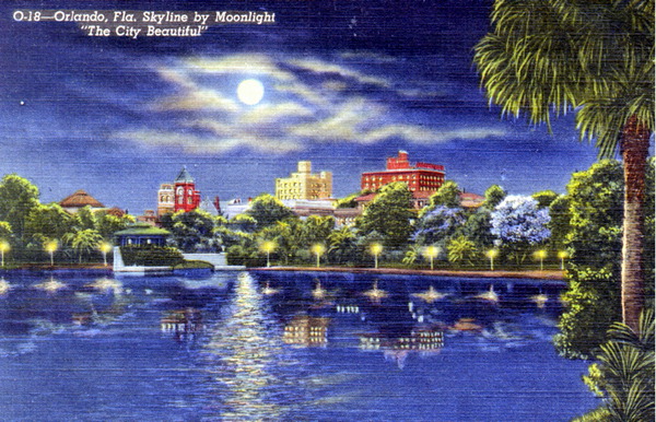 File:"Orlando, Fla. Skyline by Moonlight 'The City Beautiful'" (11855385333).jpg