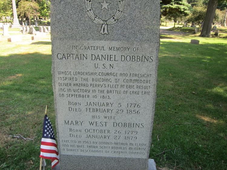 File Daniel Dobbins Gravestone With Birth And Death Dates In The Erie Cemetery Erie Pa Jpg Wikimedia Commons