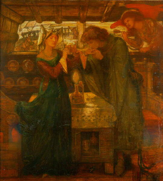 File:Dante Gabriel Rossetti - Tristram and Isolde Drinking the Love Potion.jpg