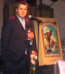 Daniel Handler juhlimassa viimeisen Surkeiden sattumusten sarja -kirjan julkaisua New Yorkissa 12. lokakuuta 2006.