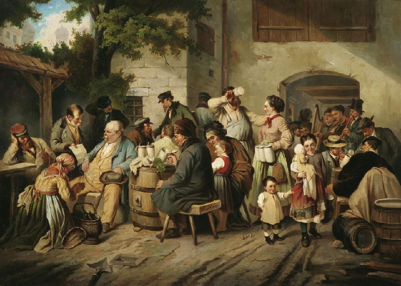 File:Joseph Haier Buntes Treiben im Hinterhof einer Münchener Bierstube.jpg