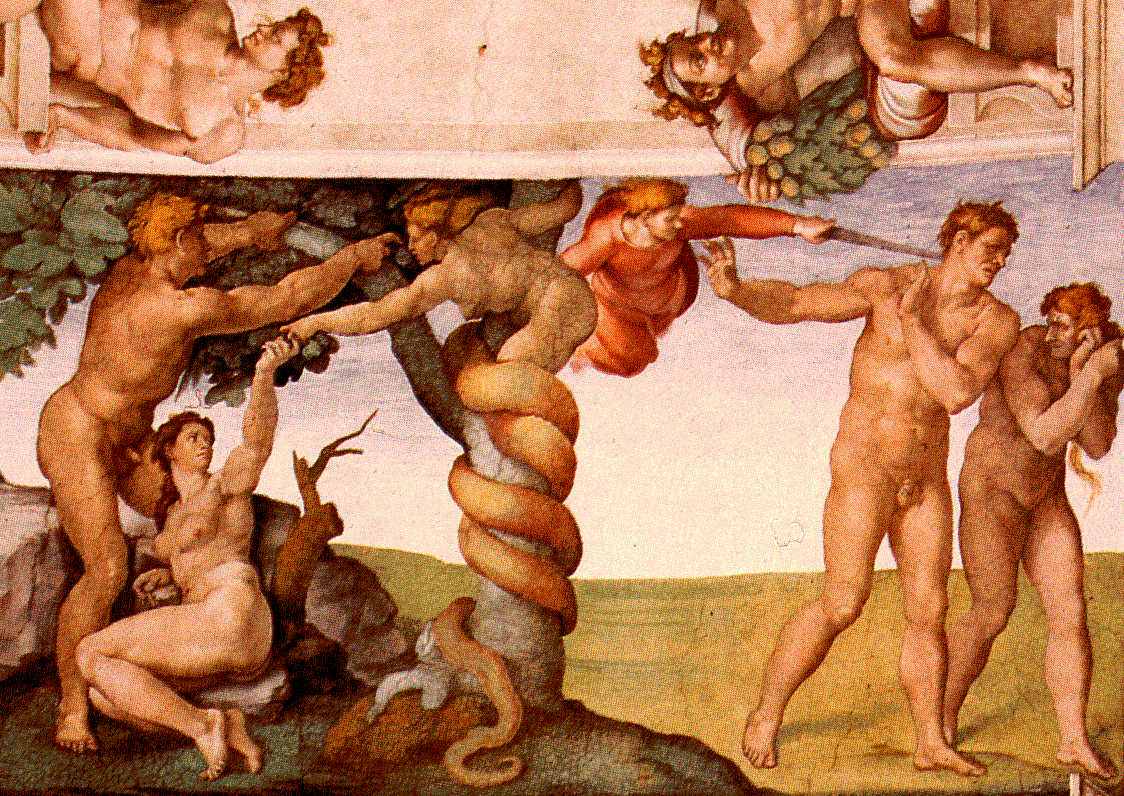 File Temptation And Fall Sistine Chapel Ceiling Jpg Wikimedia