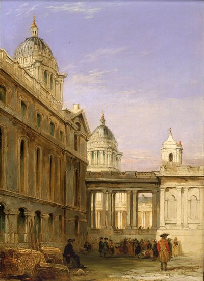 File:The King William Quadrangle of Greenwich HospitalJamesHollandc1850.jpg