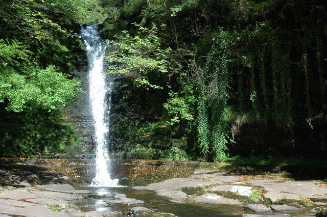 Top waterfall above Talybont Reservoir - geograph.org.uk - 610998