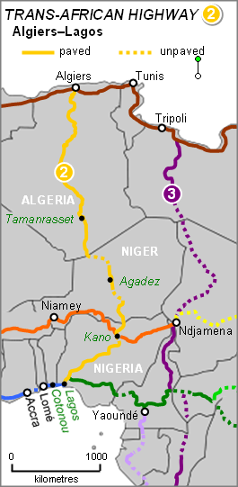 <span class="mw-page-title-main">Trans-Sahara Highway</span> Highway across the Sahara Desert in Africa