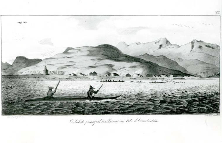 File:Two Aleuts in kayak with fort at Oululuk (Unalaska), Alaska in  background, between 1816 and 1817 (AL+CA 8219).jpg - Wikimedia Commons