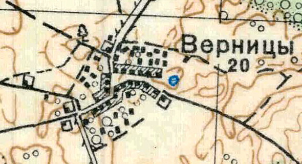 План деревни Верницы. 1938 год