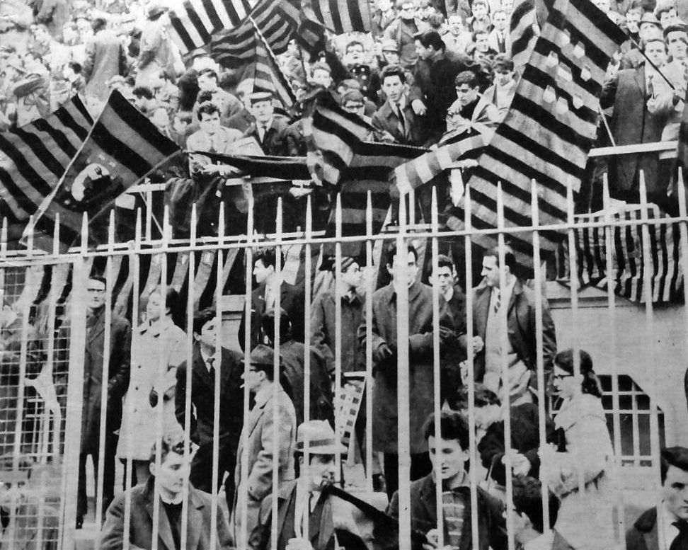 AC Milan fans at San Siro, ca. 1966