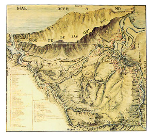 Lezoko mapa topografikoa. Diego Pérez Martín. 1803. (Real Chancillería de Valladolid-eko Artxiboa).