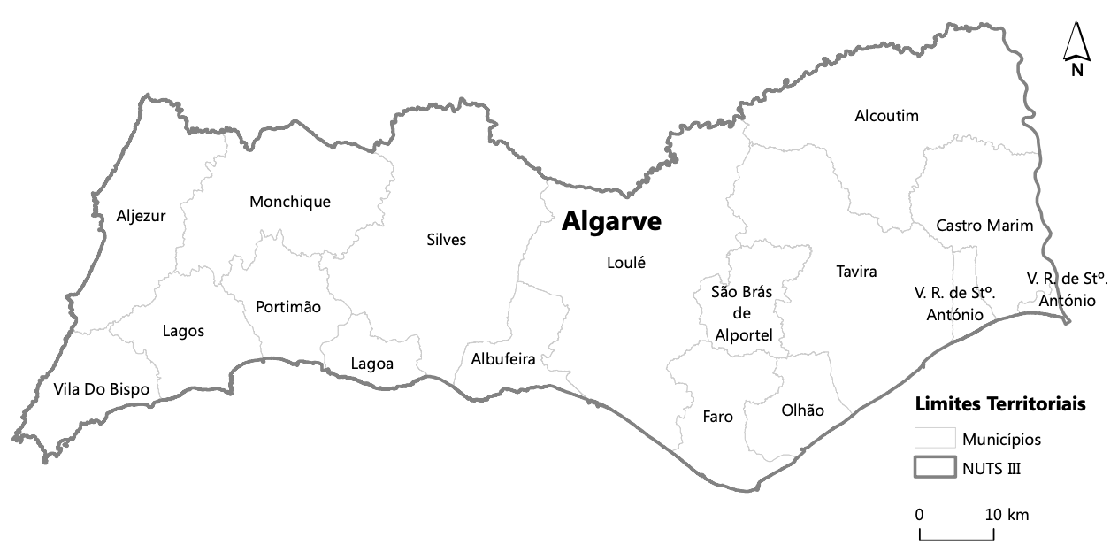 Mapa do Algarve por