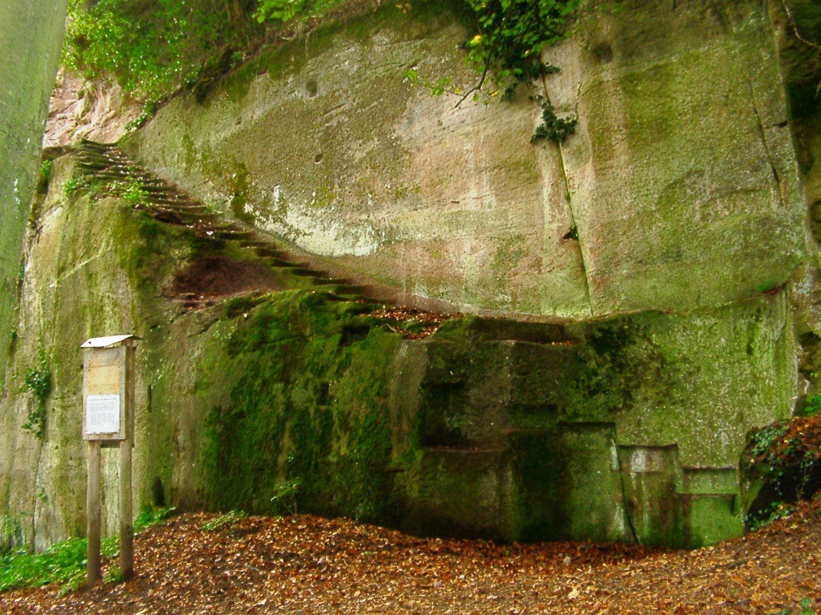 Treppen an der Burgruine Neukastel.