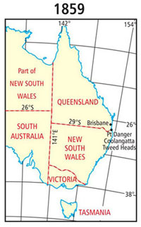 Queensland boundaries as proclaimed at separation in 1859 Queensland boundaries as proclaimed in 1859.jpg