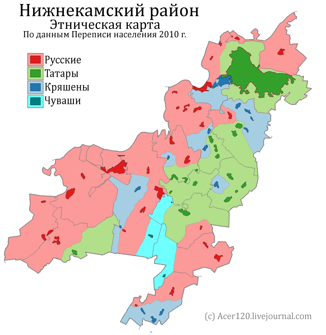 Карта нижнекамского района с деревнями со спутника