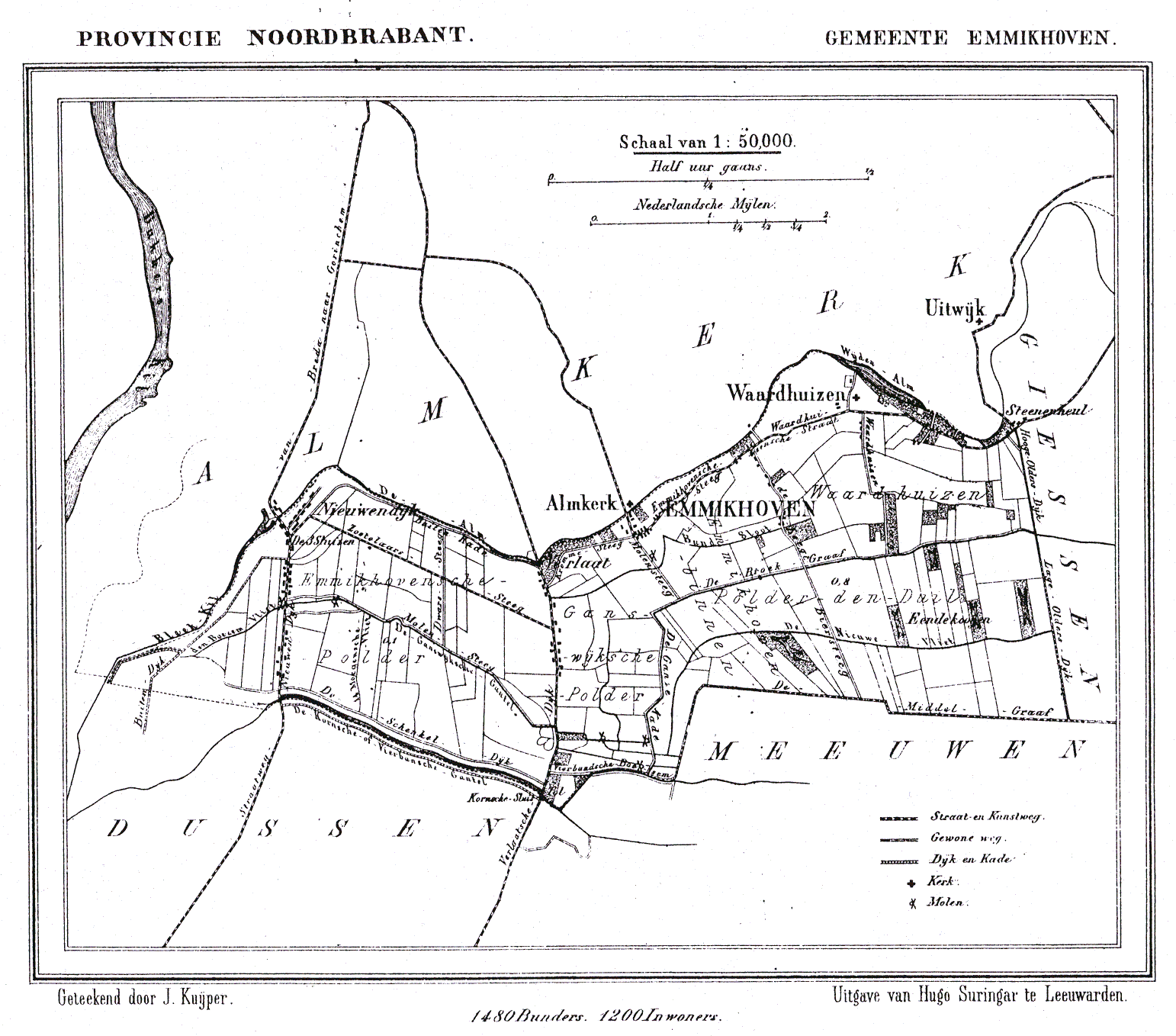 Carte d'Emmikhoven en 1869