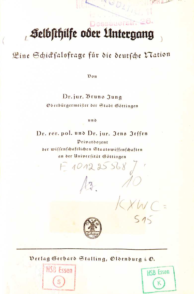 Titel einer Publikation von Jens Jessen (1931)