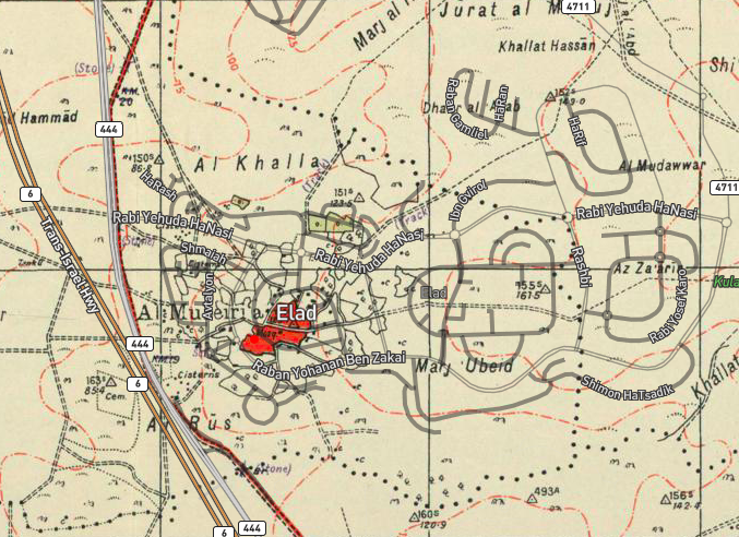 File:El'ad 2020 street map overlaid on Survey of Palestine map from 1941 (cropped).png