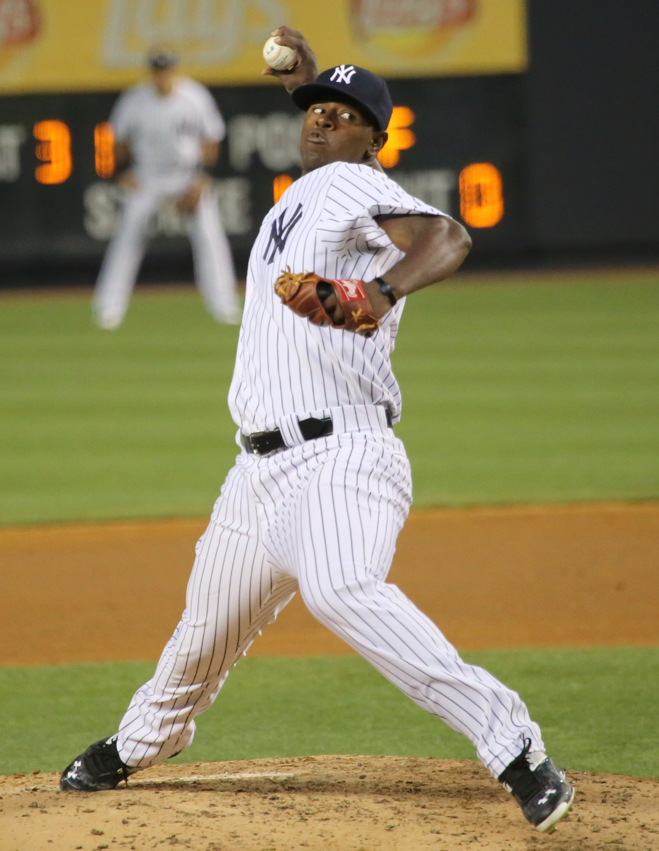 Luis Severino New York Yankees Game-Used #40 White Pinstripe