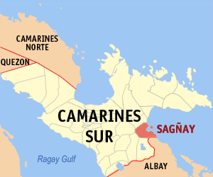 Mapa han Camarines Sur nga nagpapakita kon hain nahamutang an Sagñay