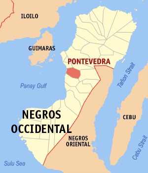 Mapa sa Negros Occidental nga nagapakita kon asa nahimutang ang Pontevedra