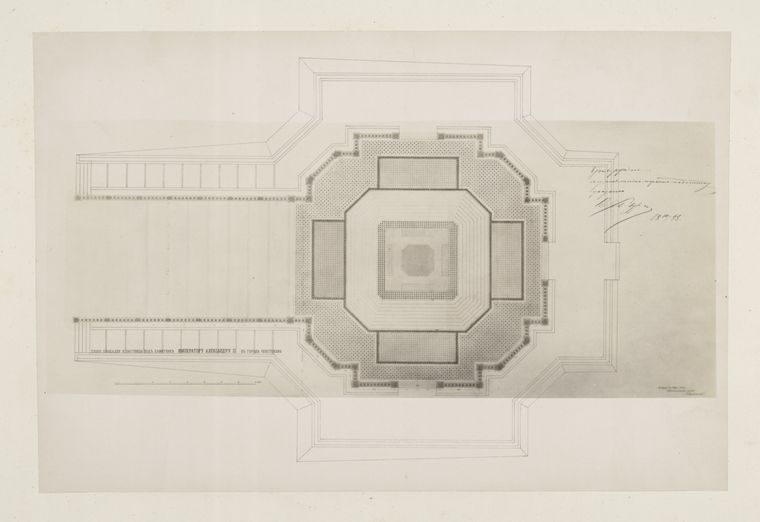 File:Pomnik Aleksandra II Czestochowa plan placu i schodow z przodu.jpg