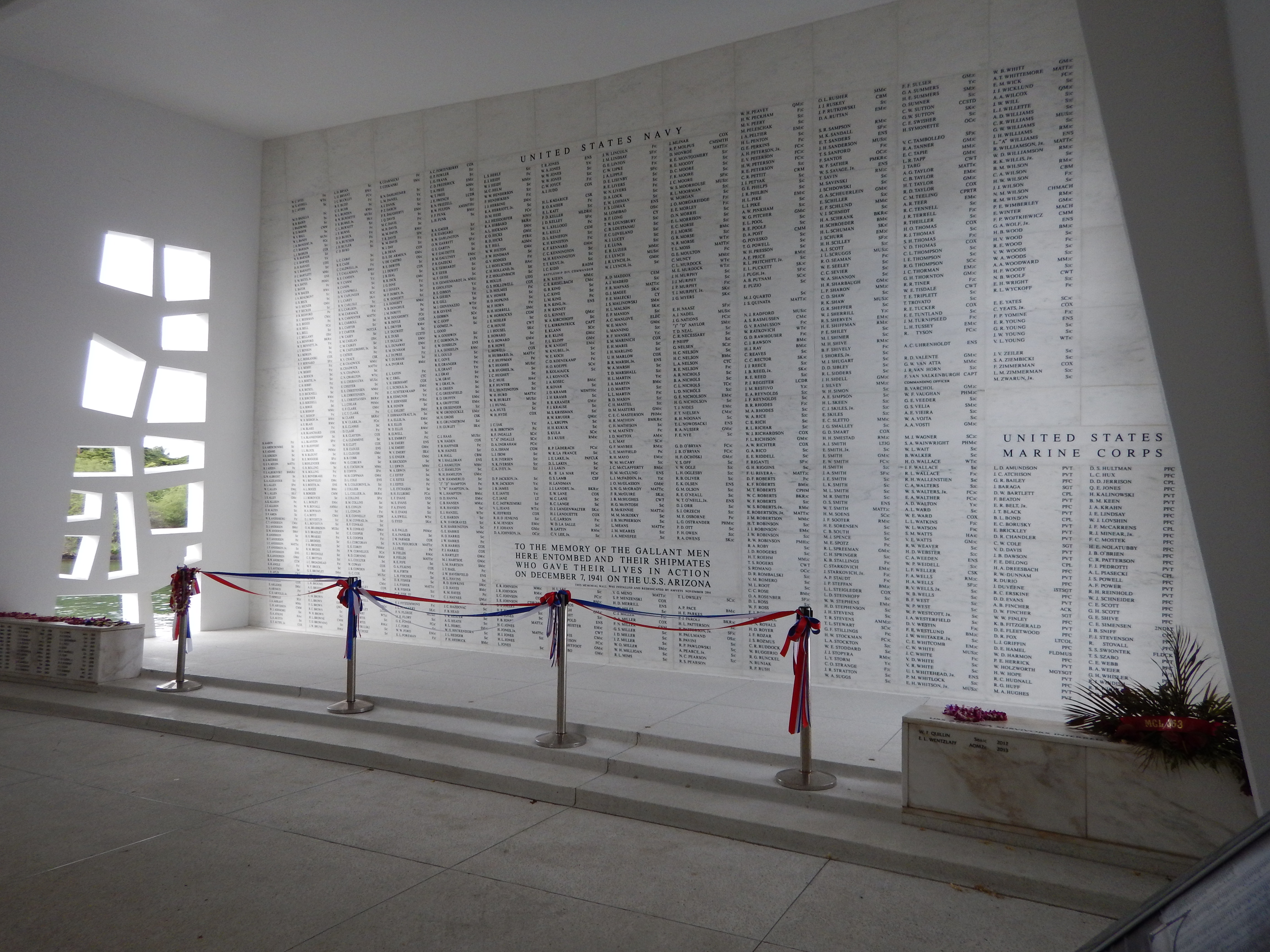 uss arizona memorial wall