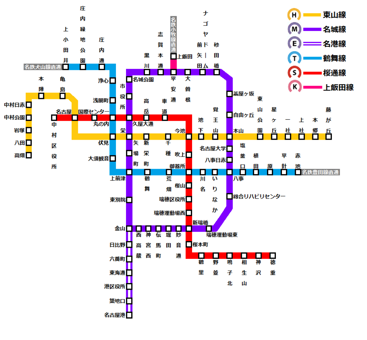 図 路線 名古屋 地下鉄 名古屋市営地下鉄の路線図や料金や時刻表について詳しくご紹介！