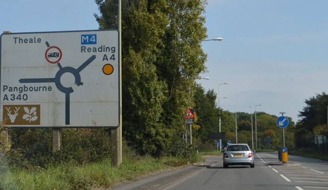 File:Approaching a roundabout, A4 - geograph.org.uk - 4907713.jpg