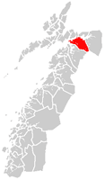 Kart over Ballangen BálákTidligere norsk kommune