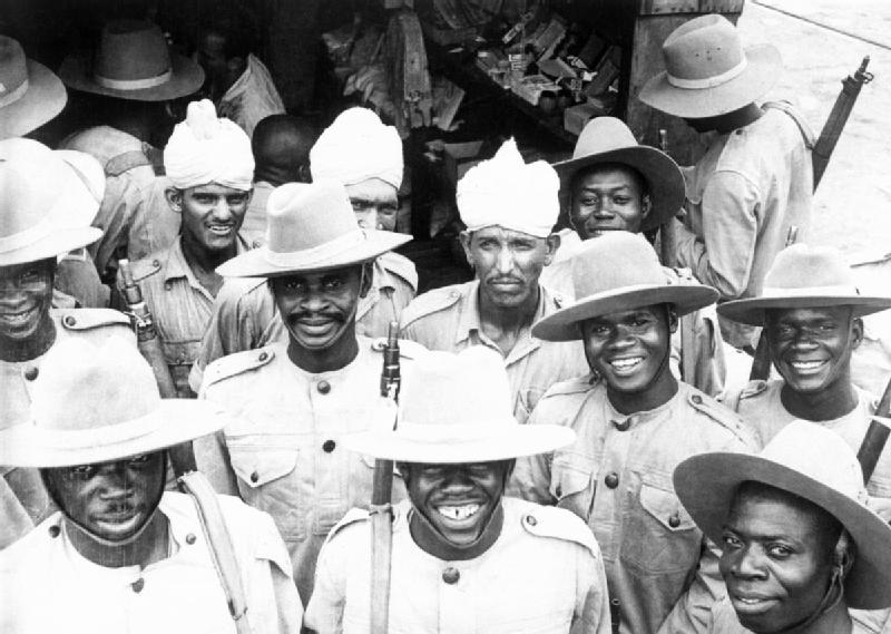 File:Indian soldiers mingle with men of the 81st West African Division after the latter had arrived in India for jungle training. The first African colonial troops to fight outside Africa, the 81st Division went on to Burma IND2864.jpg