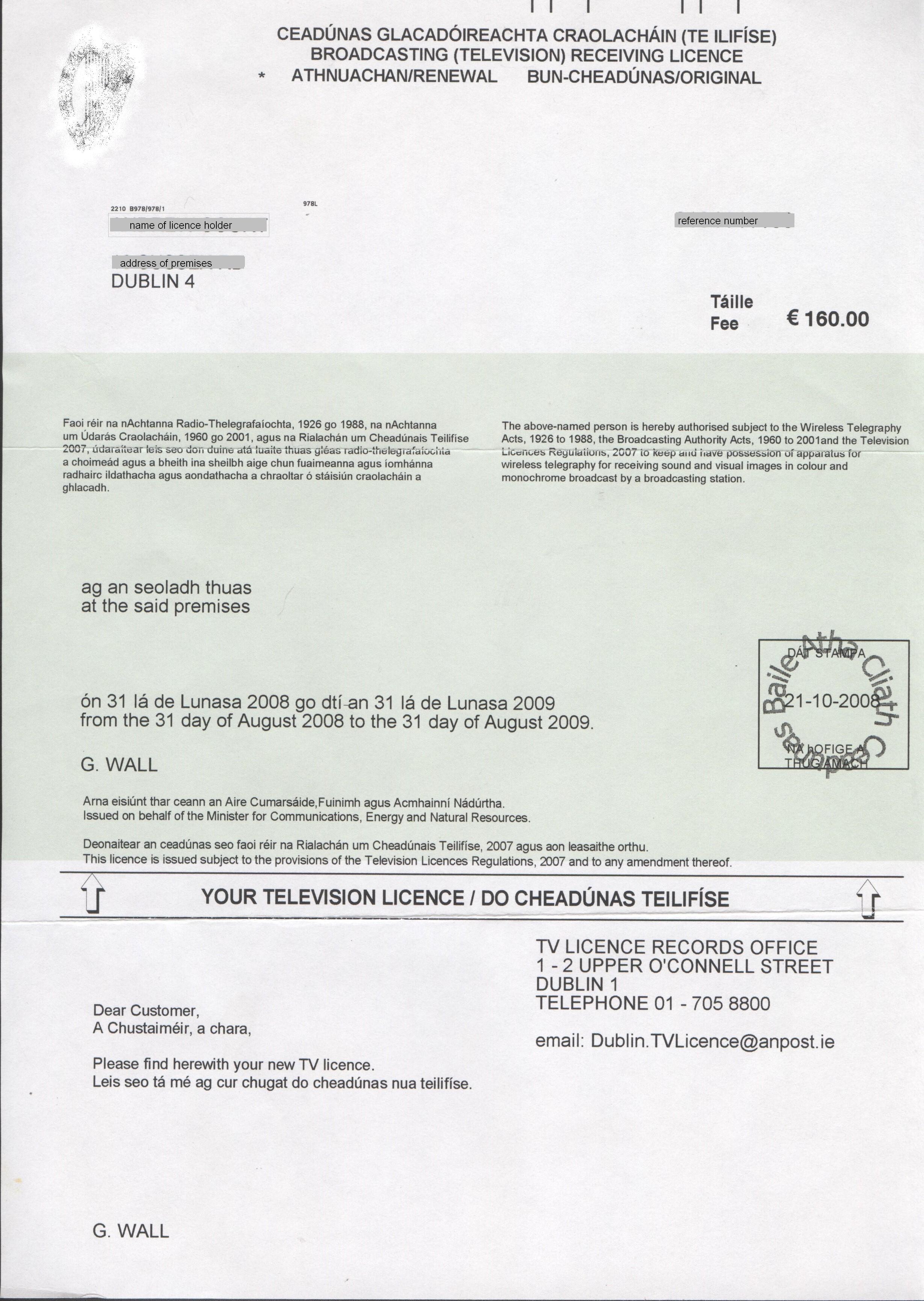 Television licensing in the Republic of Ireland