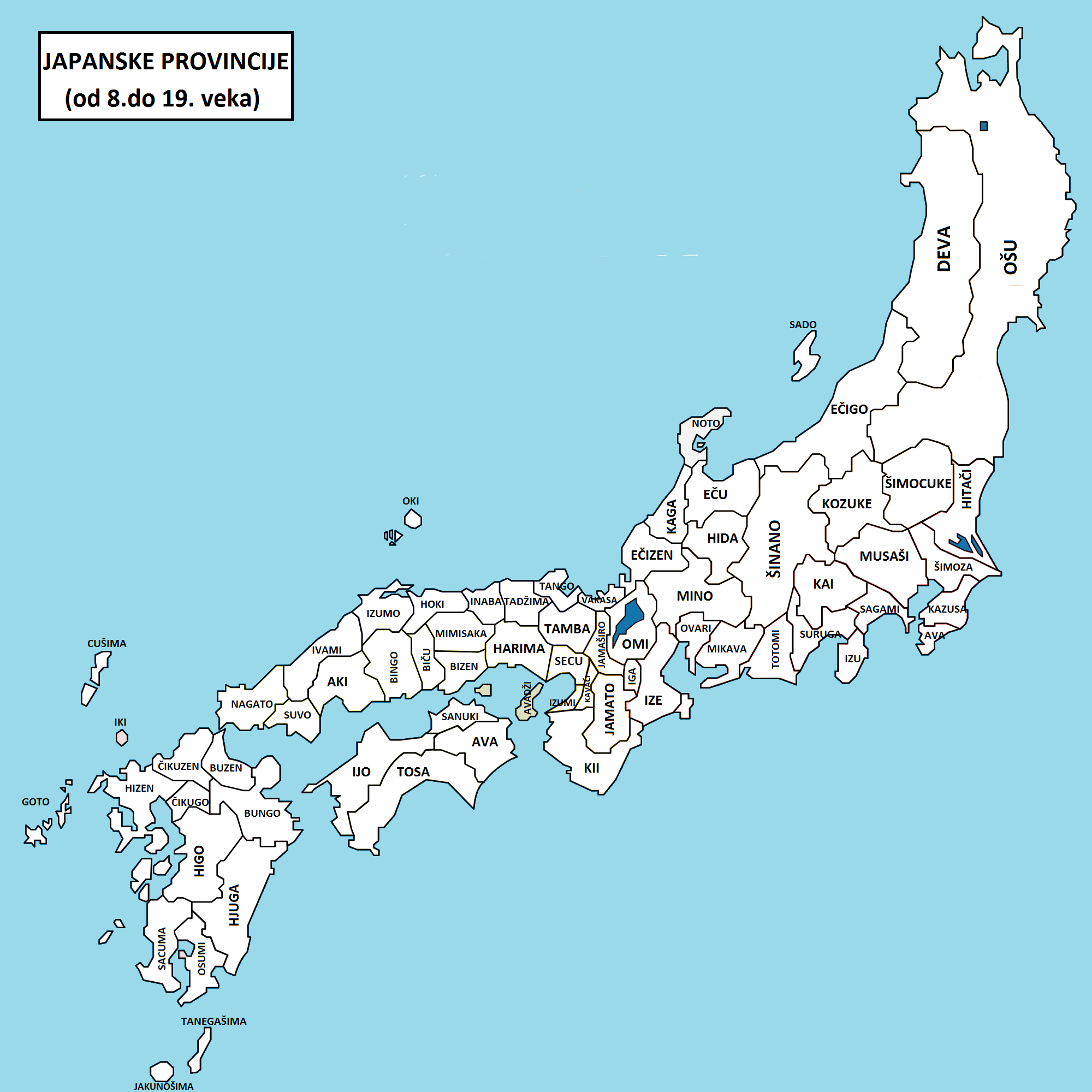 Japanske provincije od 712. do 1870. godine.