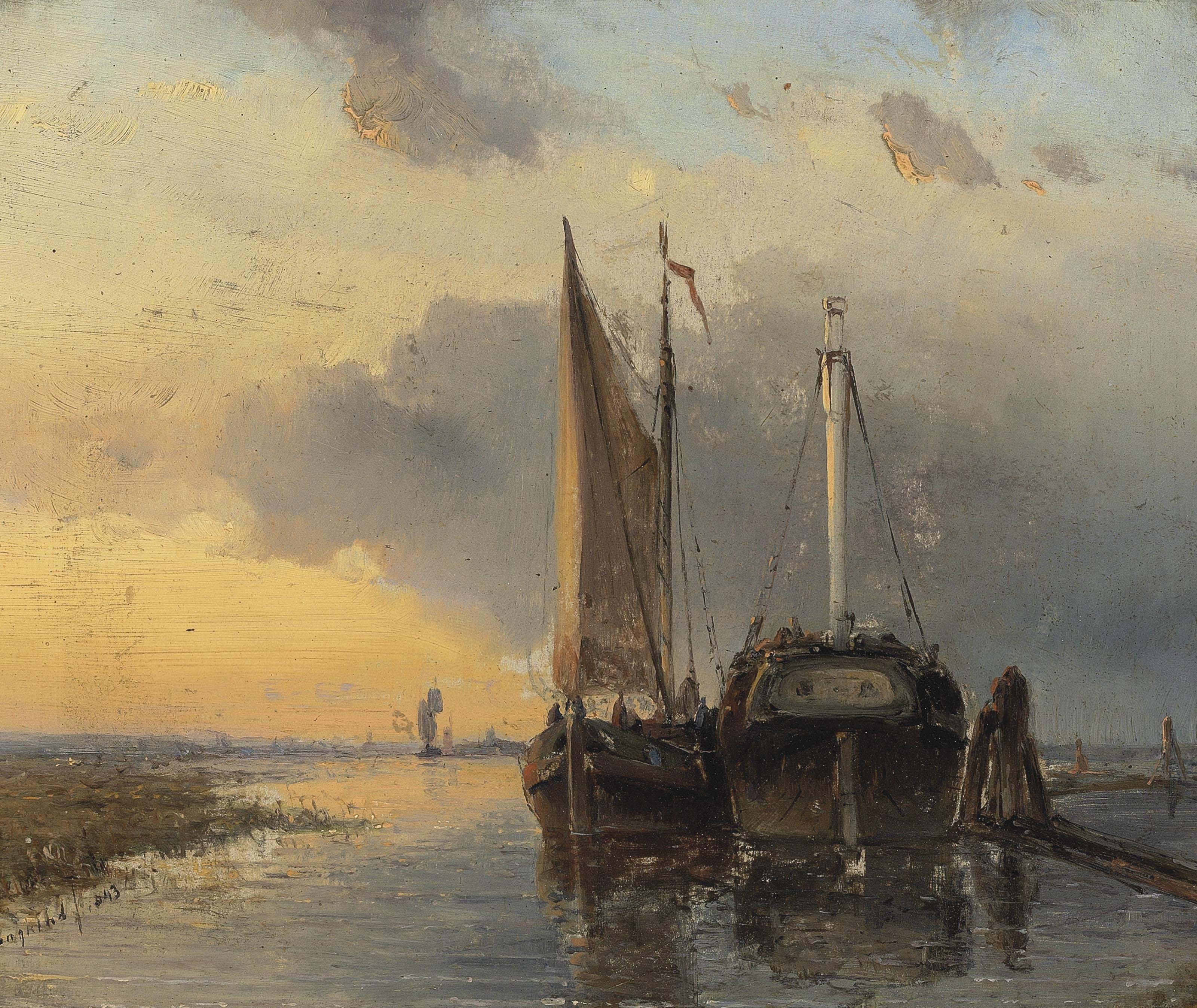 File:Johan Barthold Jongkind - Harbour on a Dutch river (1843).jpg