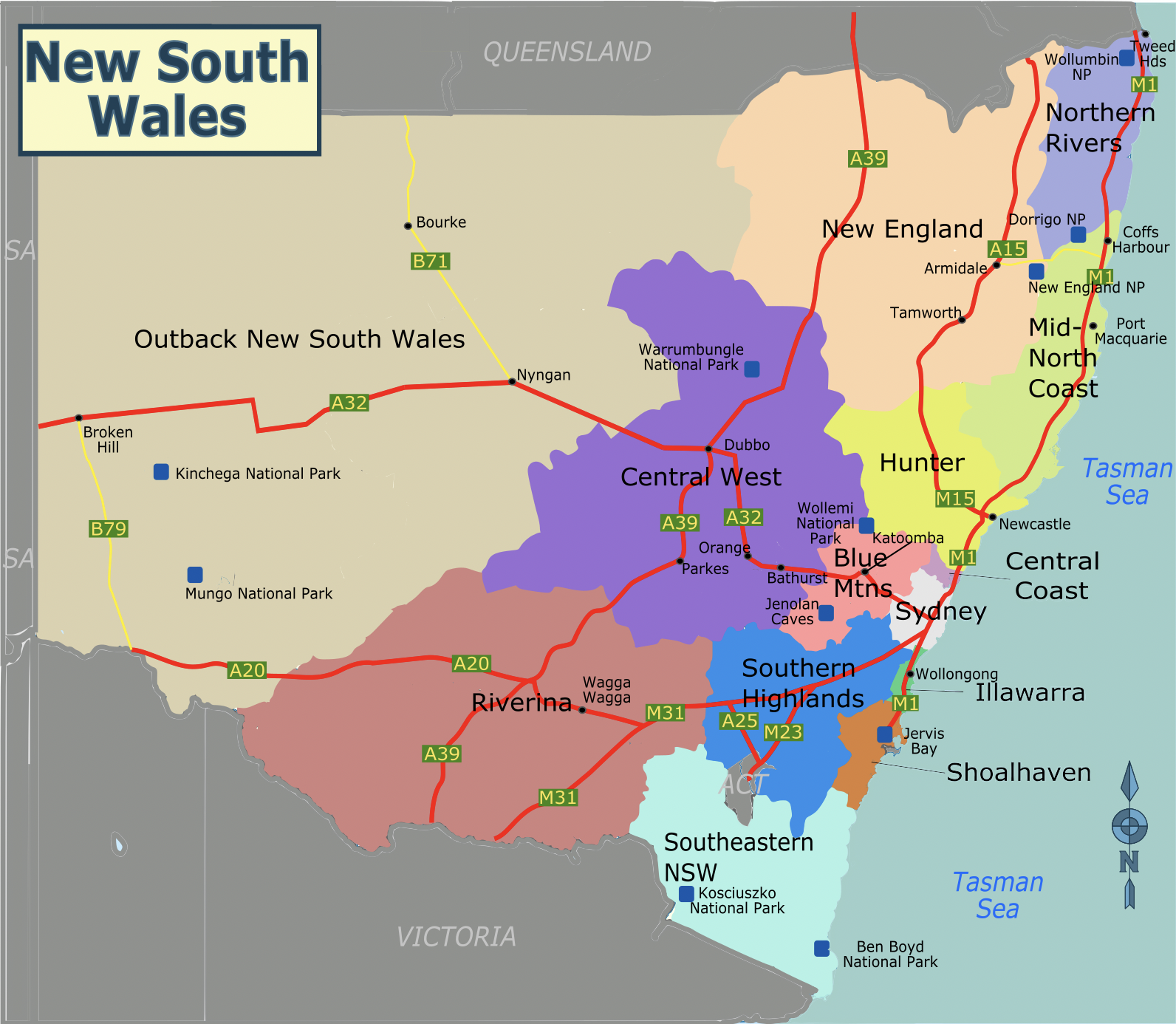 Nsw Regional Areas Map