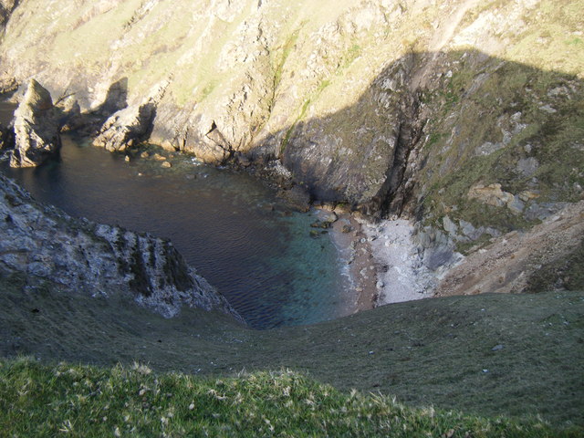 Pretty cove with mini beach - geograph.org.uk - 1025831