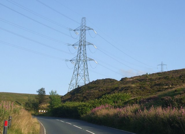 File:Pylons crossing Little Rochdale Parish - geograph.org.uk - 1432937.jpg