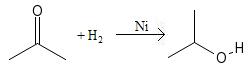 Riduzione di un chetone da parte dell'idrogeno, catalizzata dal nichel