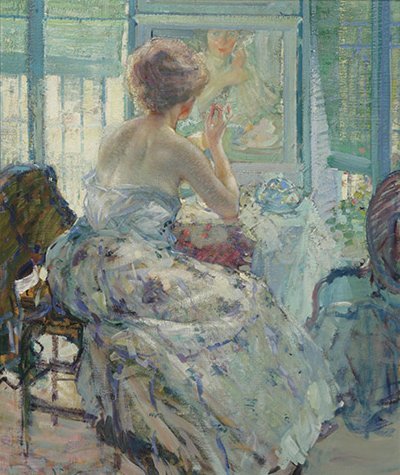 File:'Woman at Her Dressing Table with Earring' by Richard Edward Miller.jpg