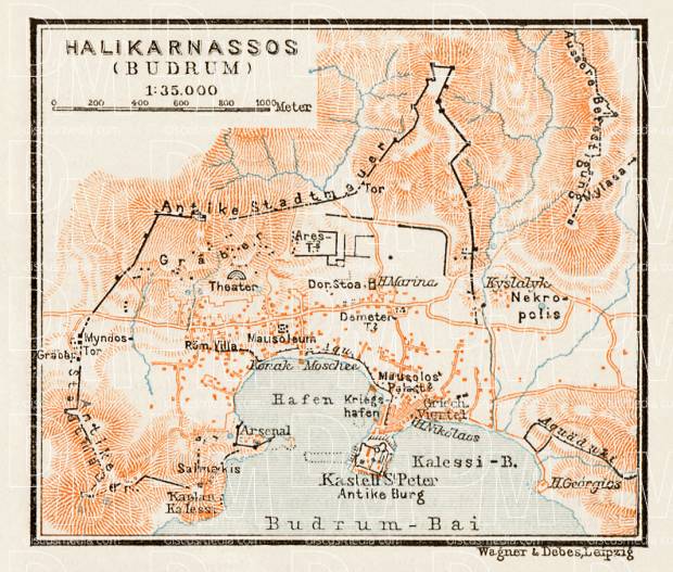 File:Halicarnassus (Halikarnassós, Bodrum), ancient site map, 1914.jpg