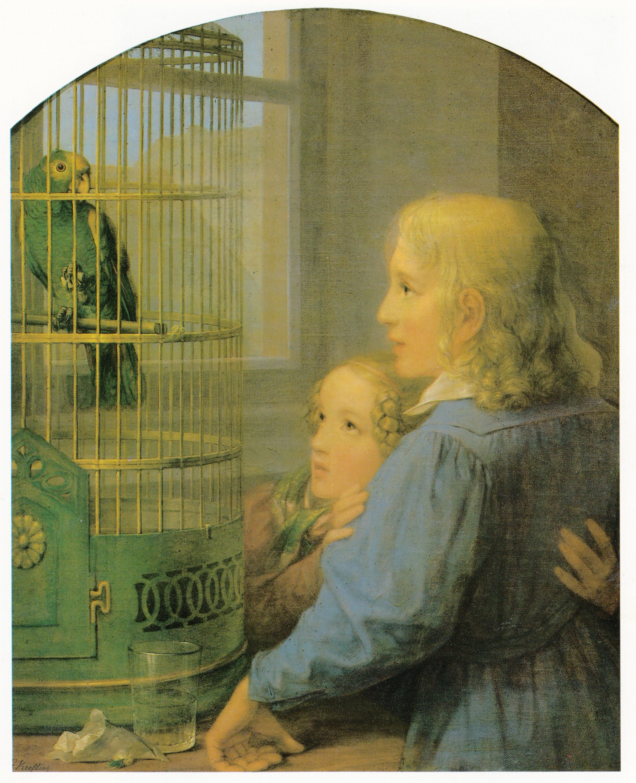 open bird cage painting