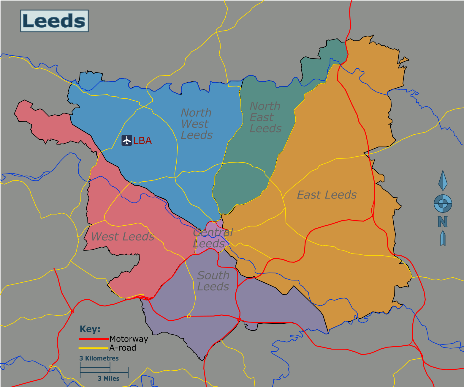 Map of Shops & Restaurants in Leeds