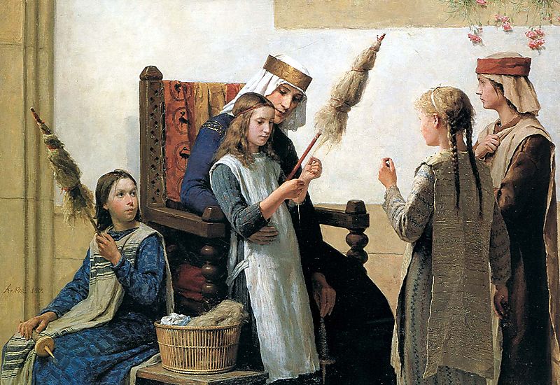 File:Queen Bertha and the Spinners (1881) - Albert Anker (MCBA, Lausanne).jpg