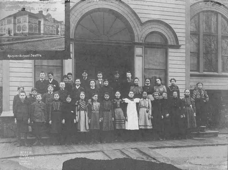 File:Rainier School and school children posed in front of entrance, November 27, 1899 (SEATTLE 2688).jpg