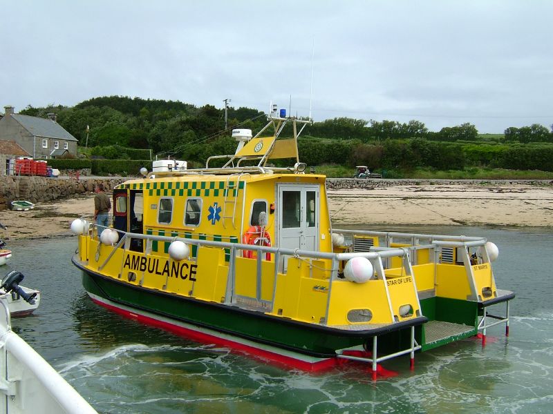 File:Scilly Isles Ambulance Service alongside Tresco quay.jpg