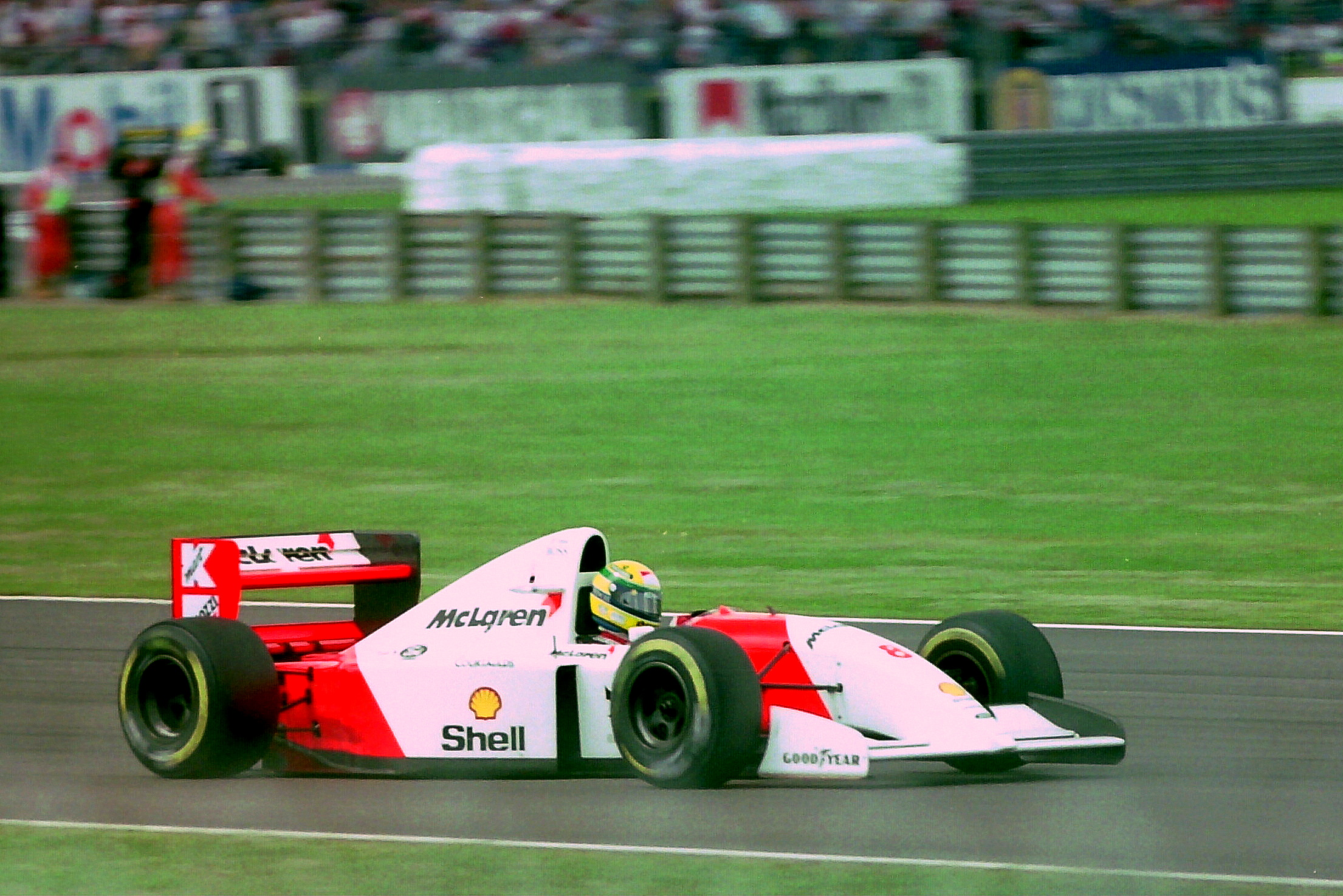 File:Ayrton Senna - Mclaren MP4-8 during practice for the 1993 ...